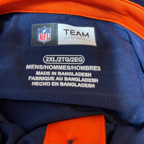 NFL Team apparel Denver Broncos sleeve large logo polo men size 2XL/ blue/orange - Picture 6 of 9